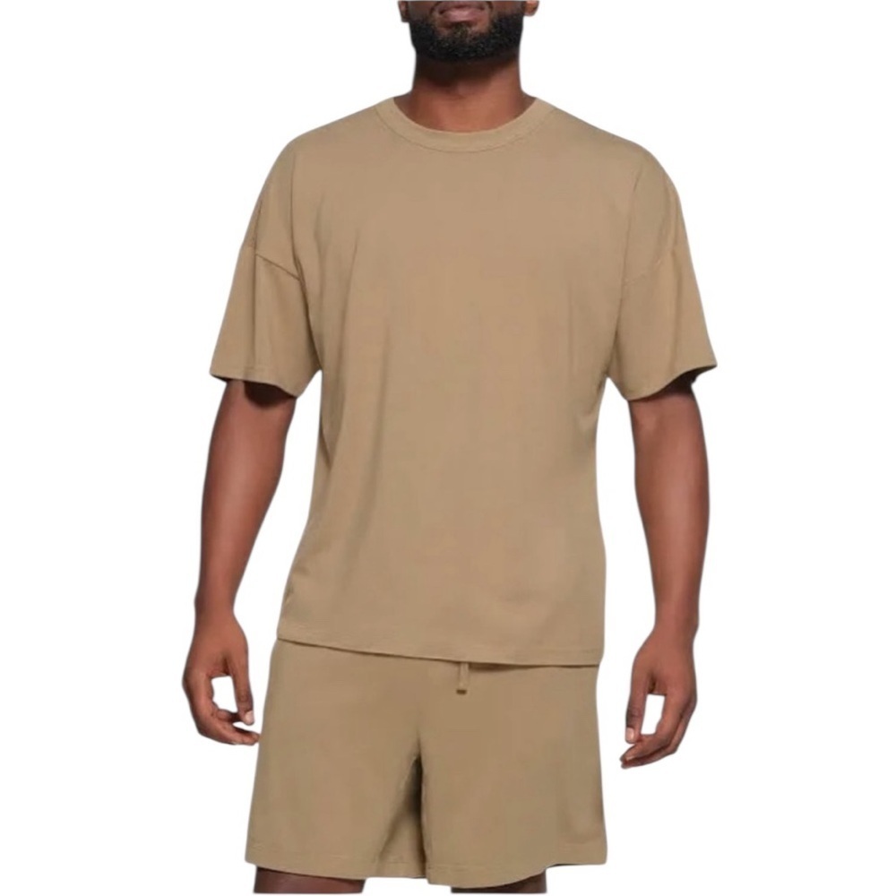 SKIMS Jersey Lounge  T Shirt In Nude Size Medium
